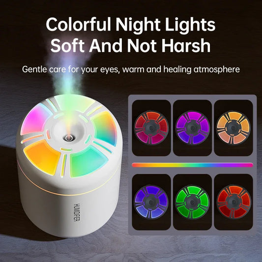 Novelle Co. 180ML Mini Air Humidifier and Aroma Diffuser with mist and lights for car, home, or bedroom use.