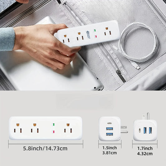 360° Rotating 9 Outlets Multi Plug Outlet Extender, USB C Wall Charger With 2 USB-A, Electrical Power Expander And Surge Protector For Home Office Dorm Room