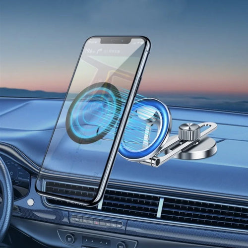 Novelle Co. MagSafe magnetic metal ring for phones, showcasing universal sticker and magnetic car holder design.