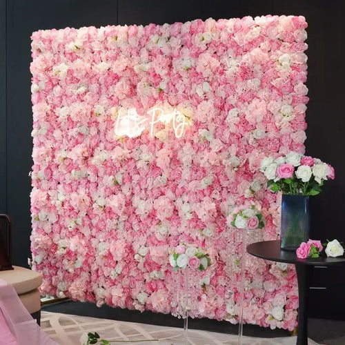 12PCS Novelle Co. artificial rose wall panel for 3D flower backdrop, ideal for weddings and outdoor decorations.